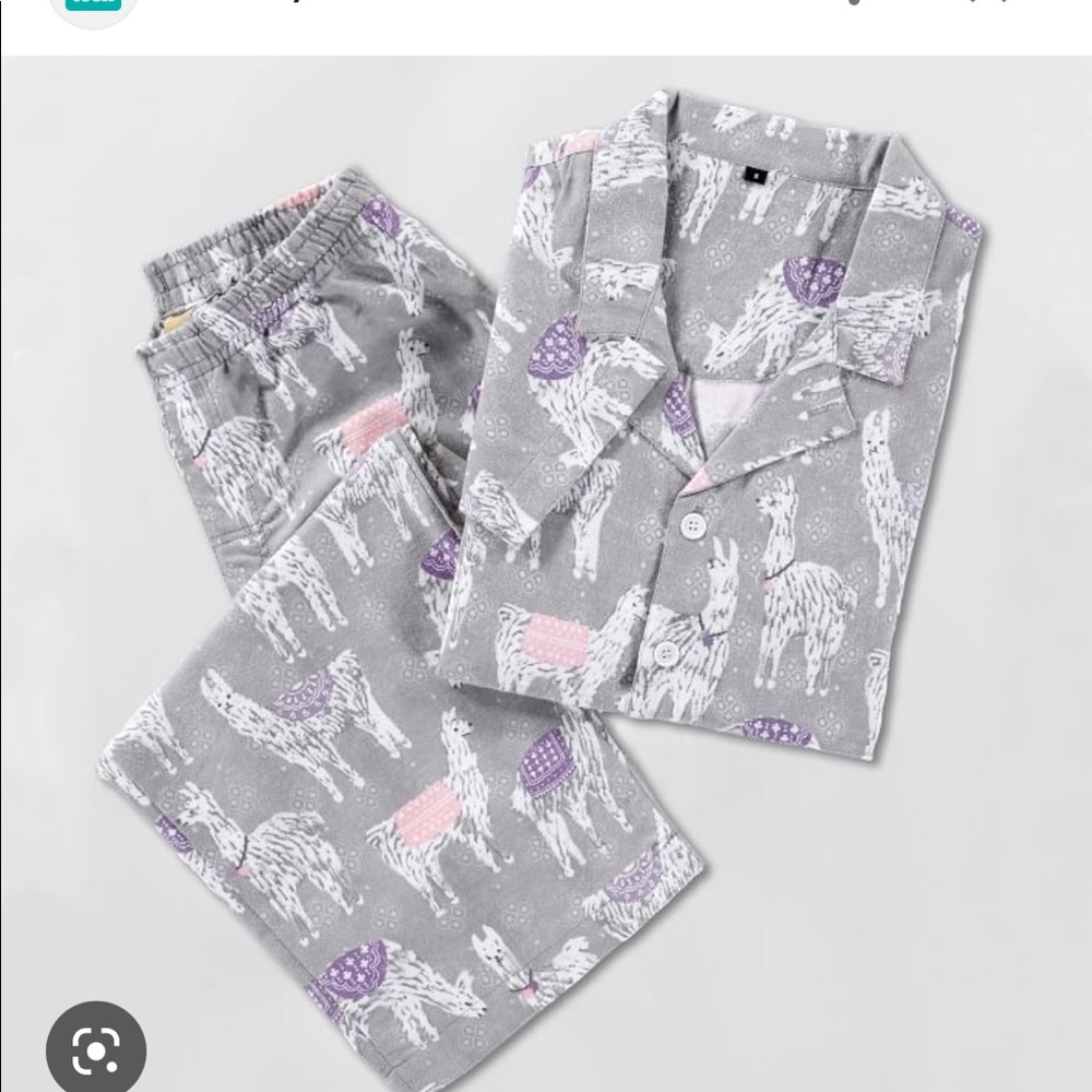 Pottery barn teen flannel llama pjs sz Small